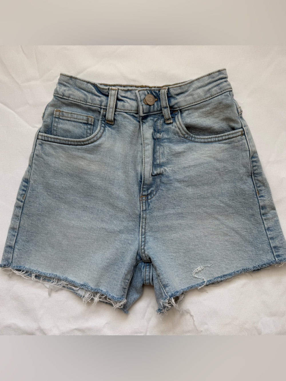 Cotton On Light Blue High-Rise Denim Shorts